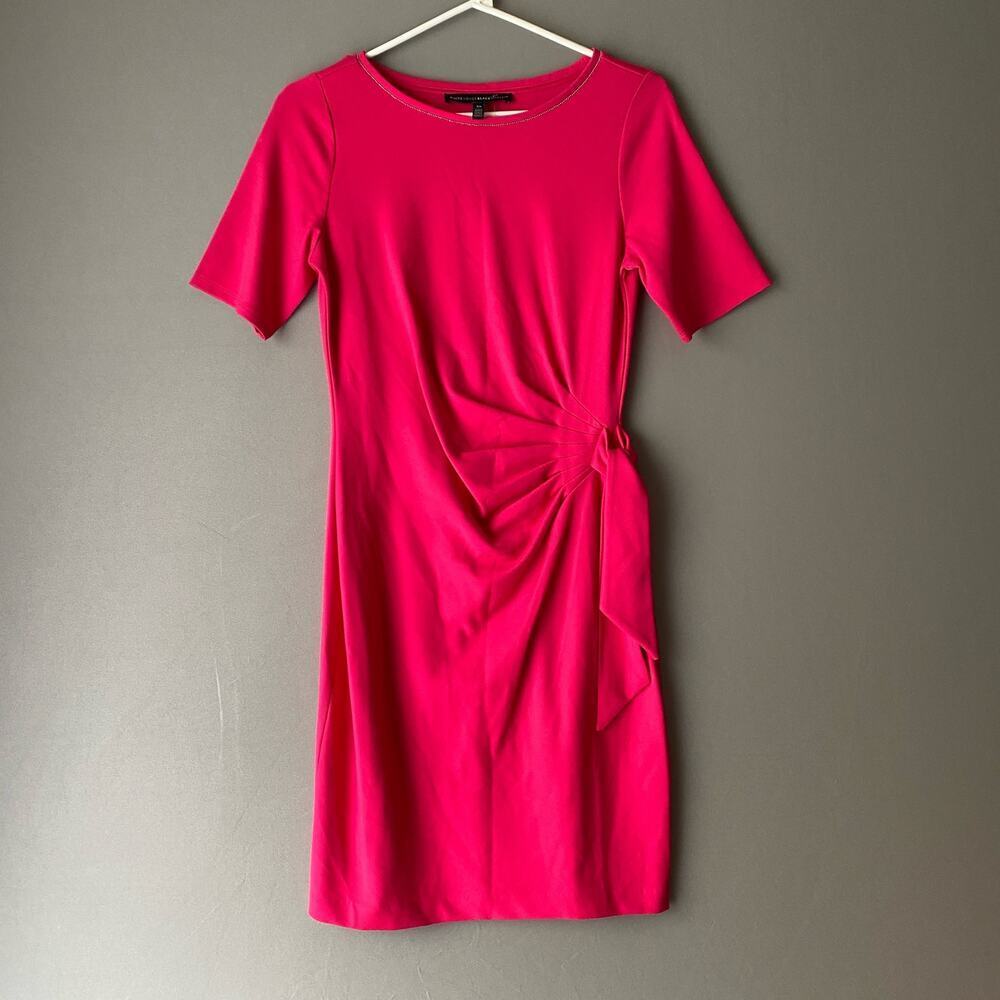 White House Black Market Office Siren Academia Side Tie Sheath Dress XS Pink